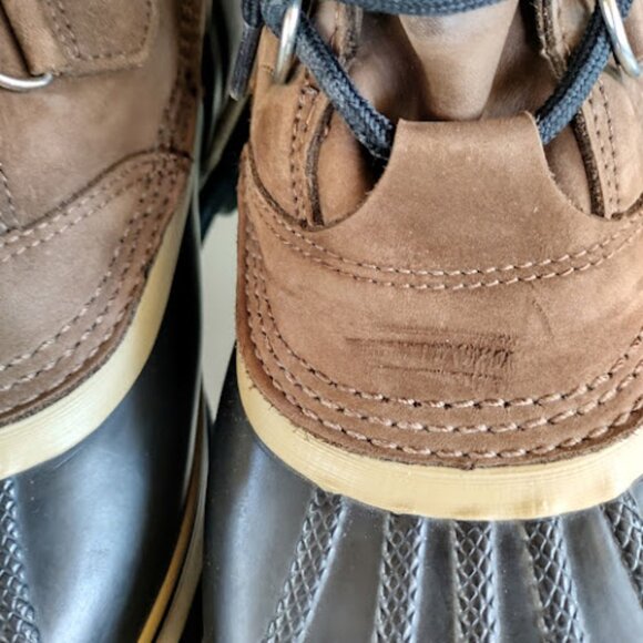 SOREL | Size 11 Brown Caribou Waterproof Leather Winter Snow Boots Workwear - Picture 9 of 10